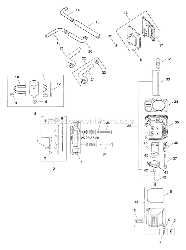 Page L Diagram and Parts List for  Kohler Engine