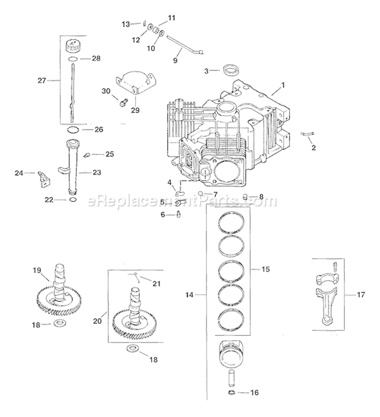 Page D Diagram and Parts List for  Kohler Engine