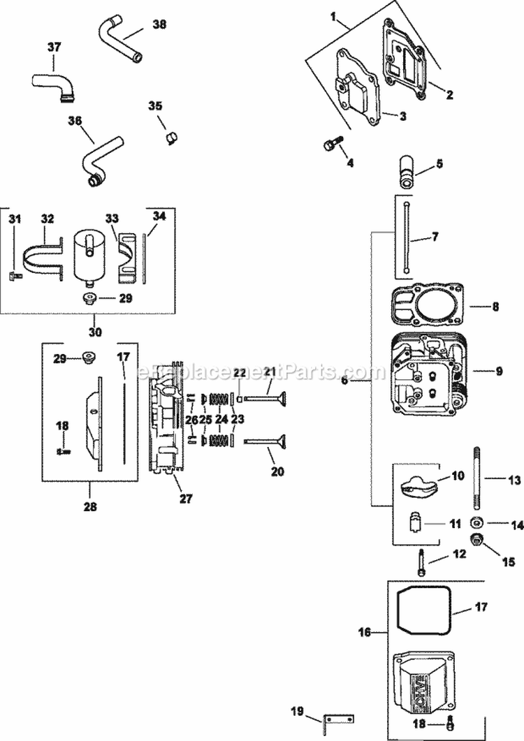 Page I Diagram and Parts List for  Kohler Engine