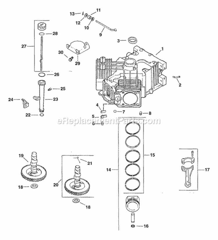 Page D Diagram and Parts List for  Kohler Engine