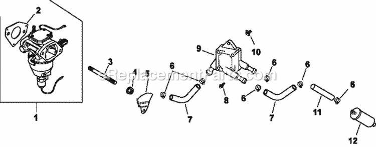 Page H Diagram and Parts List for  Kohler Engine