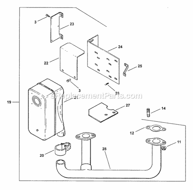 Page J Diagram and Parts List for  Kohler Engine