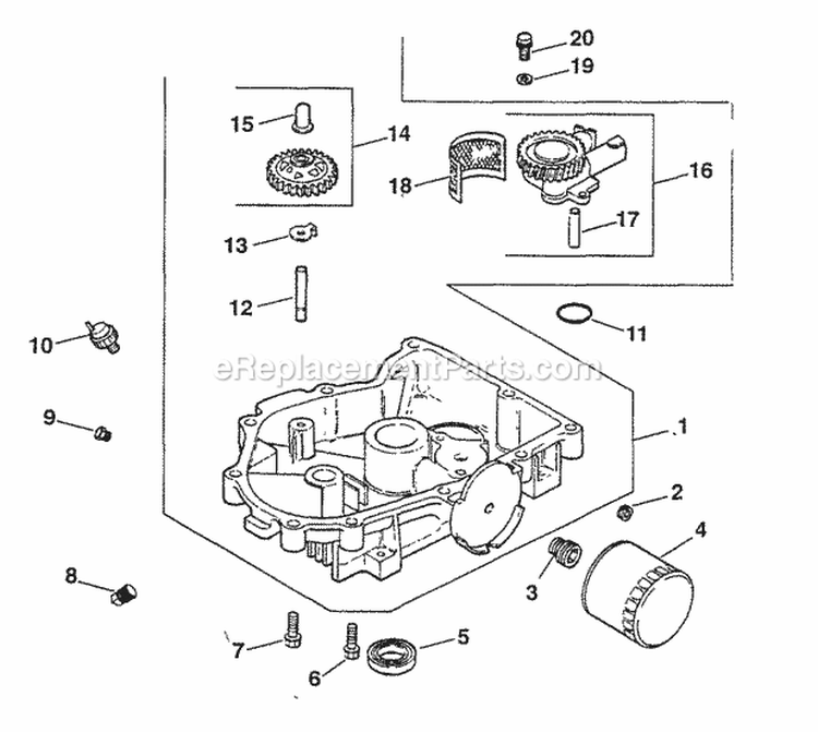 Page P Diagram and Parts List for  Kohler Engine