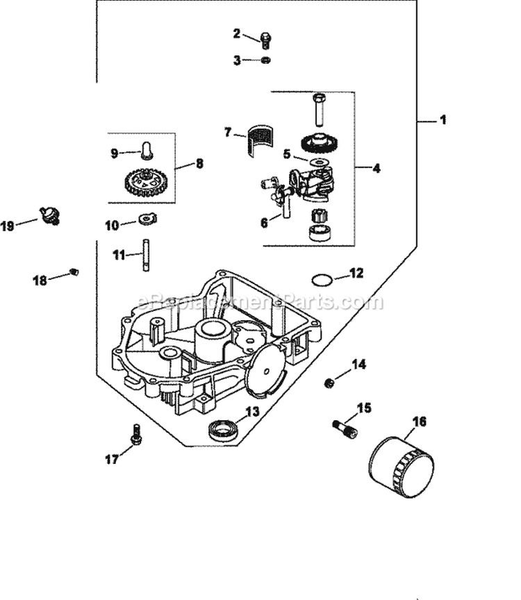 Page K Diagram and Parts List for  Kohler Engine