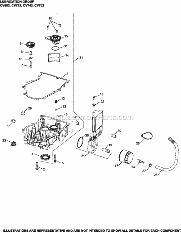 Lubrication_Group3-24-854_Cv682-752 Diagram and Parts List for  Kohler Engine