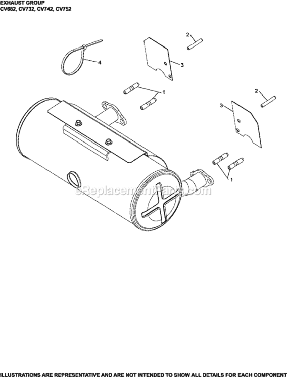 Exhaust_Group_11-24-234_Cv682-752 Diagram and Parts List for  Kohler Engine