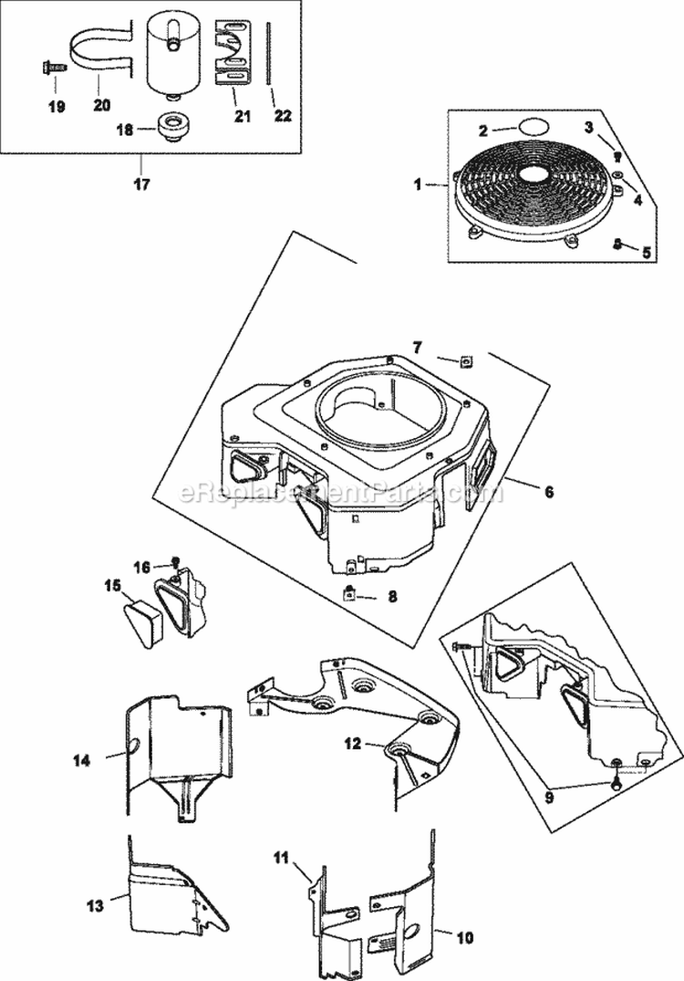 Page B Diagram and Parts List for  Kohler Engine