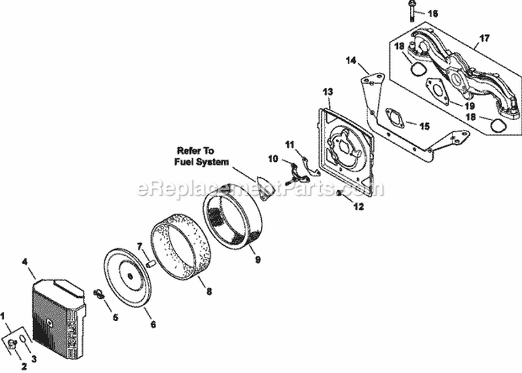 Page B Diagram and Parts List for  Kohler Engine