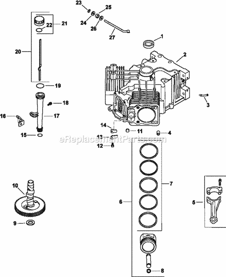 Page C Diagram and Parts List for  Kohler Engine