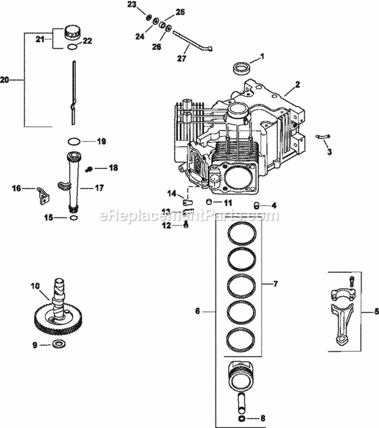 Page G Diagram and Parts List for  Kohler Engine