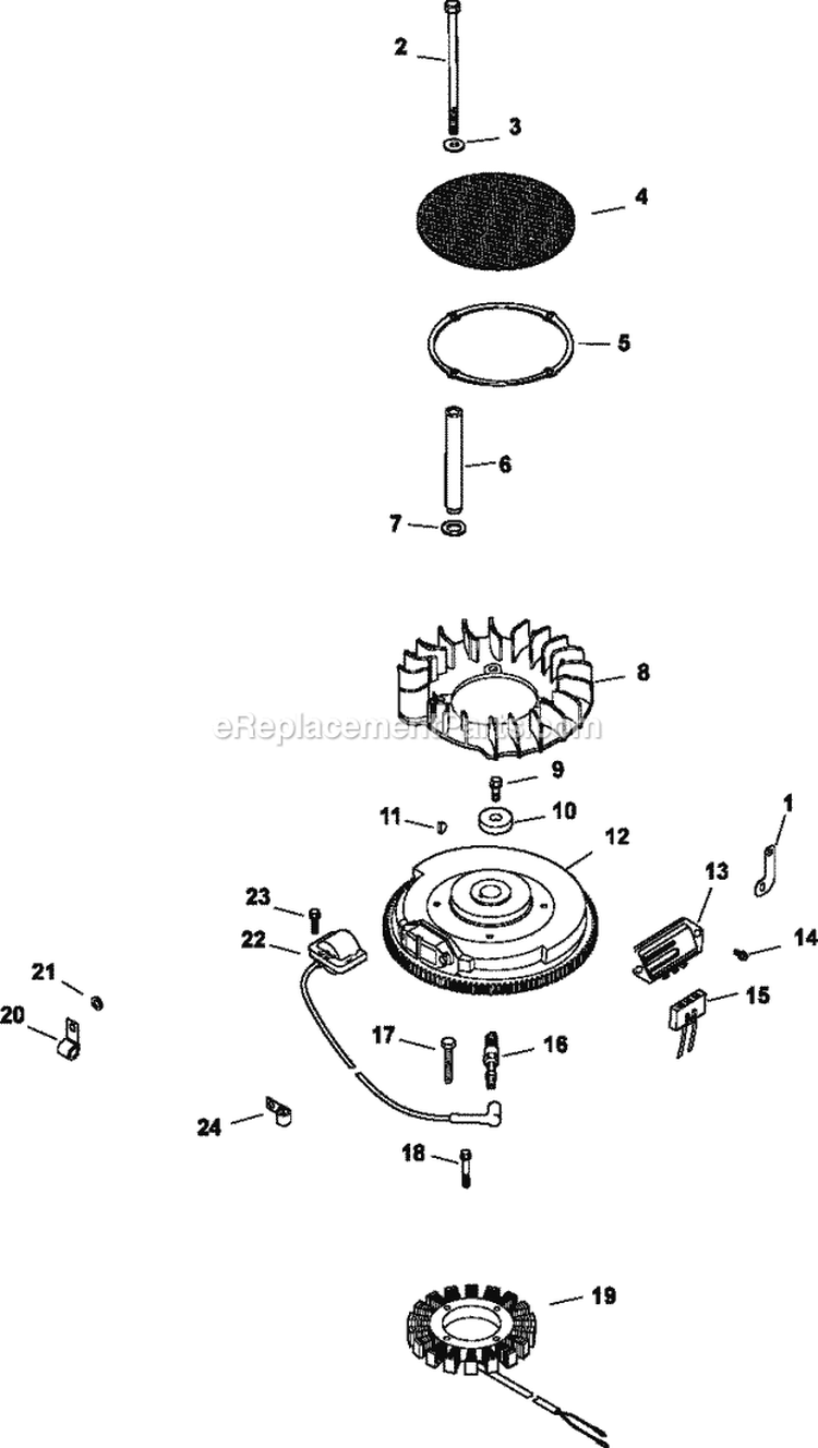 Page P Diagram and Parts List for  Kohler Engine