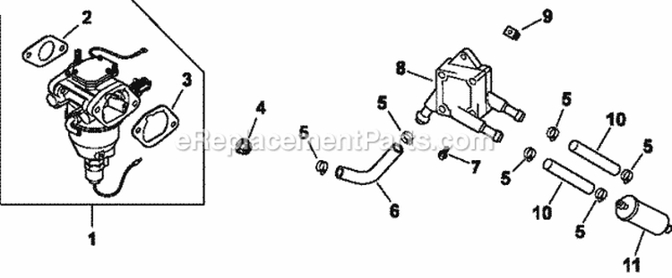 Page H Diagram and Parts List for  Kohler Engine