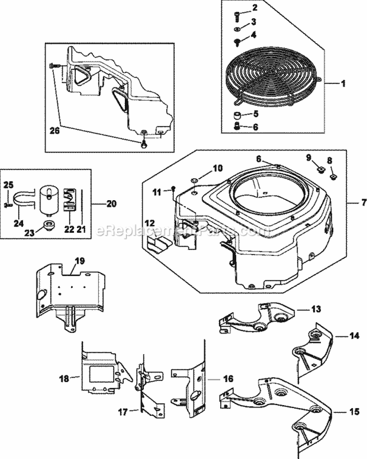 Page B Diagram and Parts List for  Kohler Engine