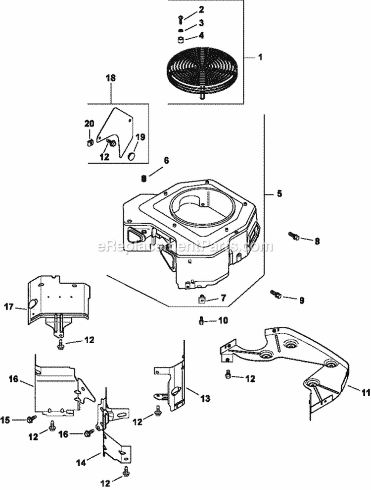 Page B Diagram and Parts List for  Kohler Engine