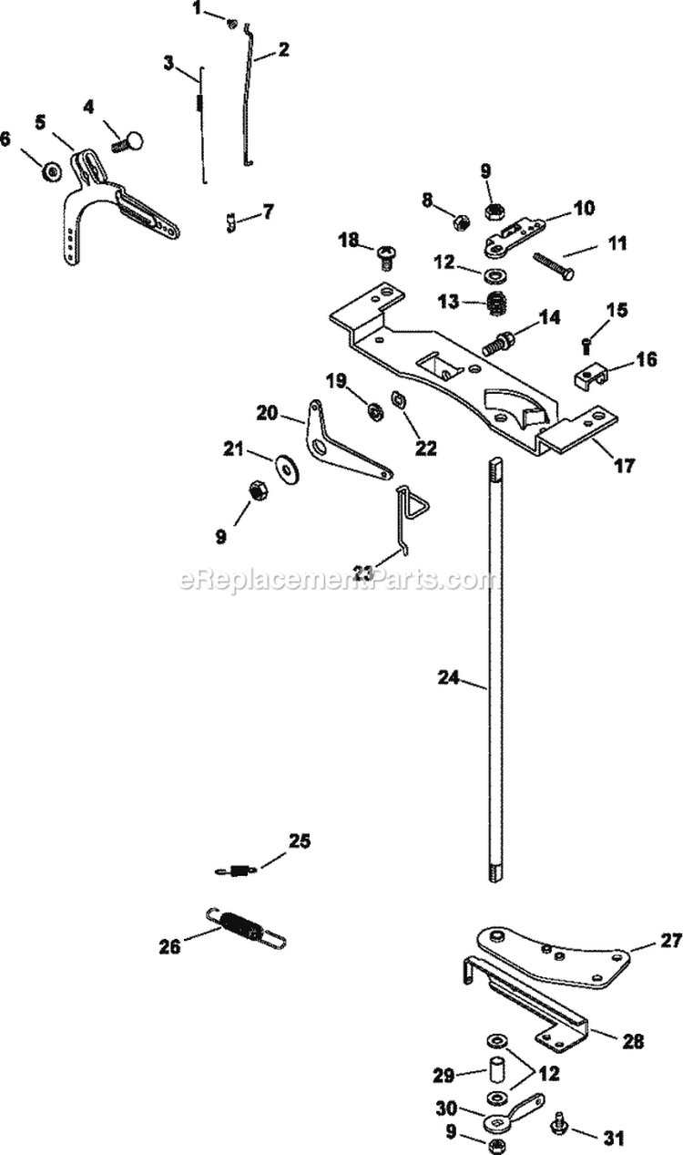 Page E Diagram and Parts List for  Kohler Engine