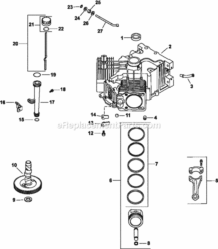 Page C Diagram and Parts List for  Kohler Engine
