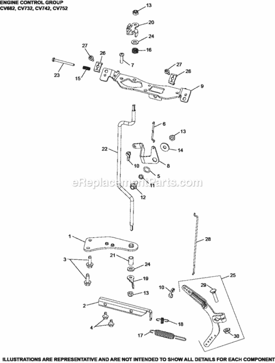 Engine_Control_Group9-24-608_Cv682-752 Diagram and Parts List for  Kohler Engine