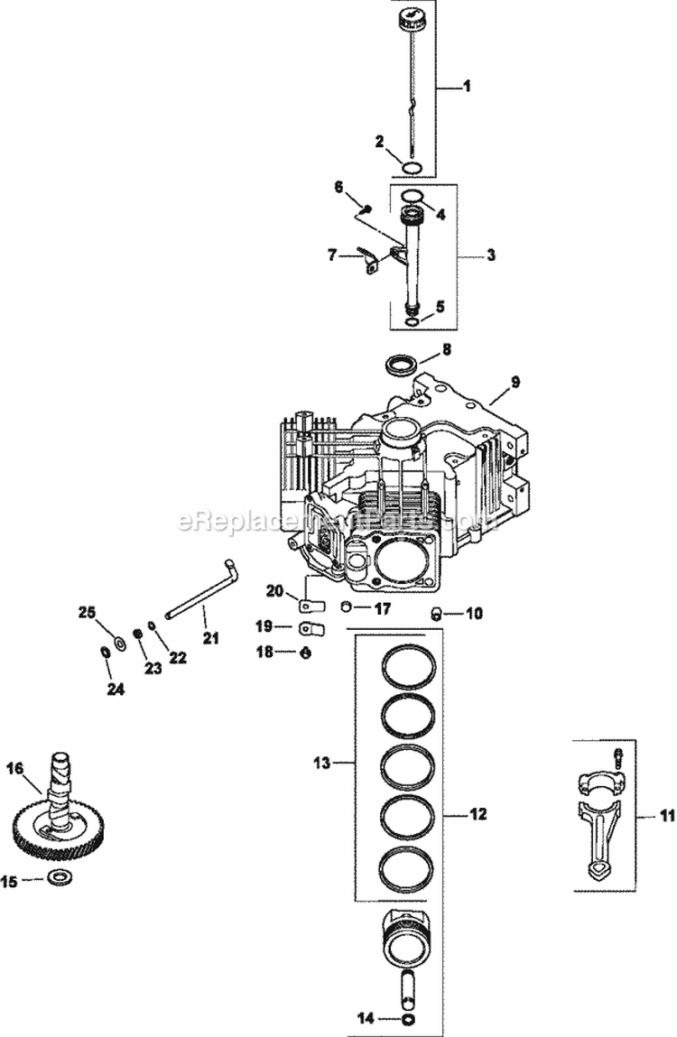 Page D Diagram and Parts List for  Kohler Engine
