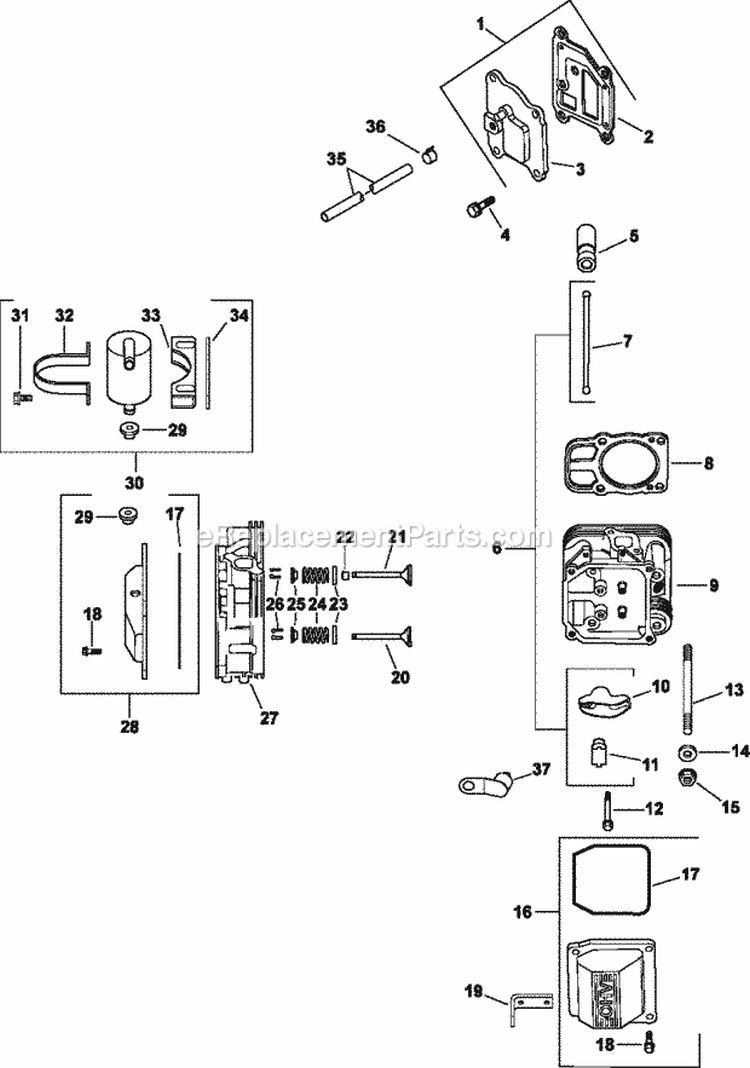 Page I Diagram and Parts List for  Kohler Engine