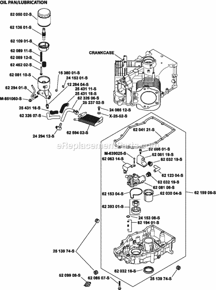 Page K Diagram and Parts List for  Kohler Engine