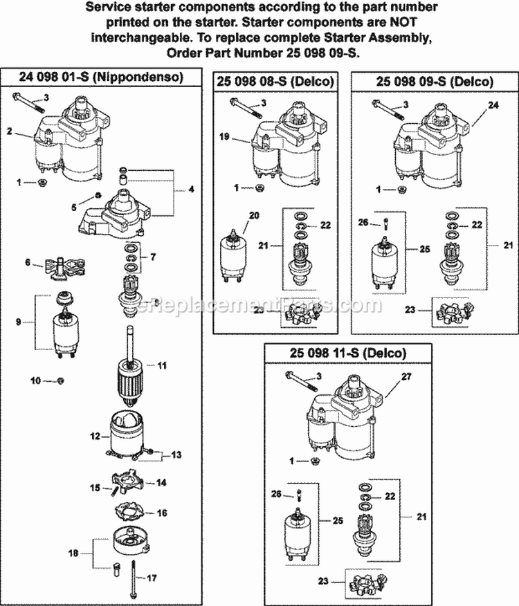 Page P Diagram and Parts List for  Kohler Engine