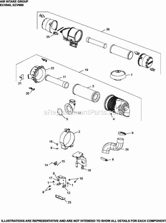 Air_Intake_Group_10-62-44_Ecv940-980 Diagram and Parts List for  Kohler Engine