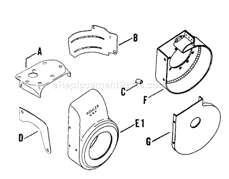 Page C Diagram and Parts List for  Kohler