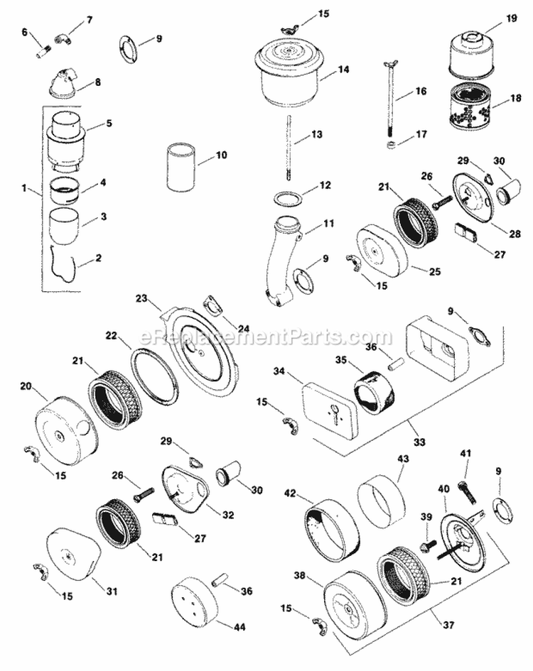 Page A Diagram and Parts List for  Kohler Generator