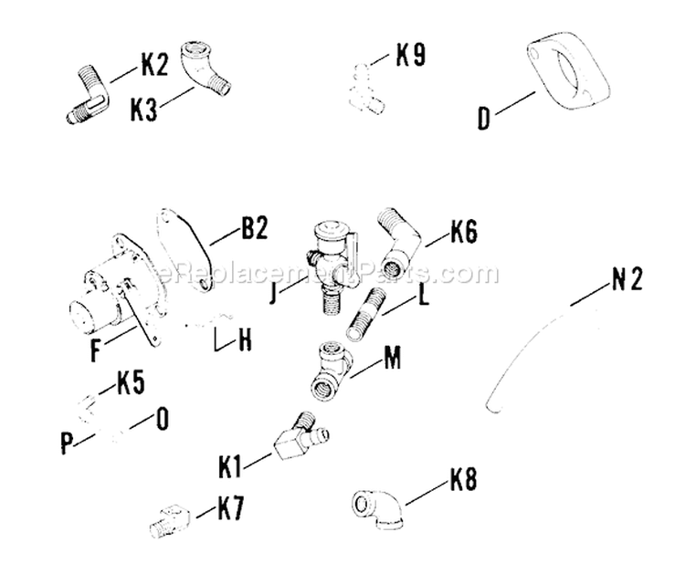Page K Diagram and Parts List for  Kohler Generator