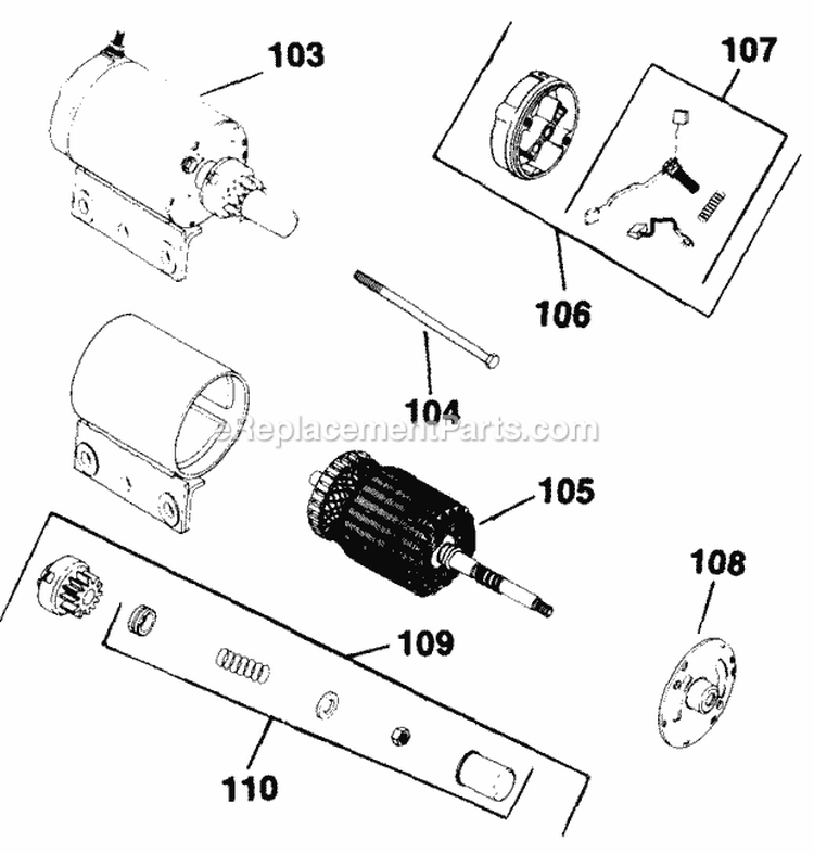 Page J Diagram and Parts List for  Kohler Engine