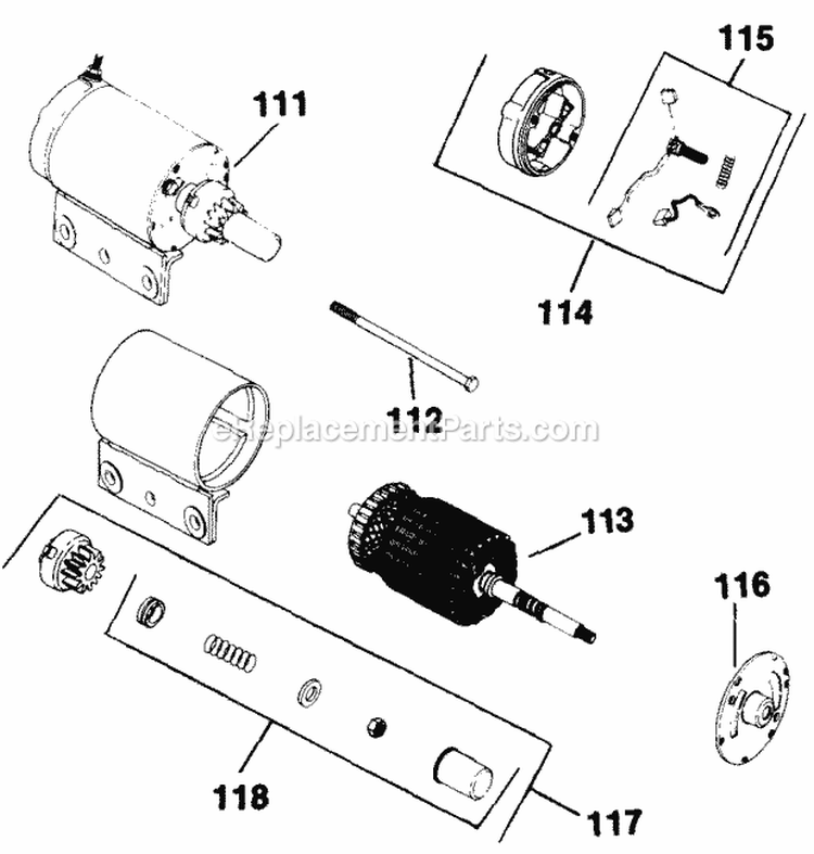 Page K Diagram and Parts List for  Kohler Engine