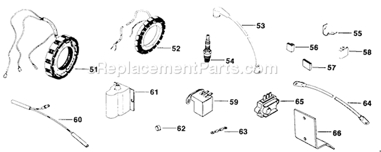 Page E Diagram and Parts List for  Kohler Engine