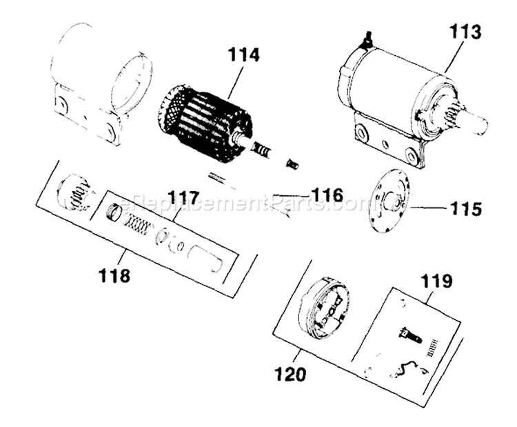 Page Q Diagram and Parts List for  Kohler Engine