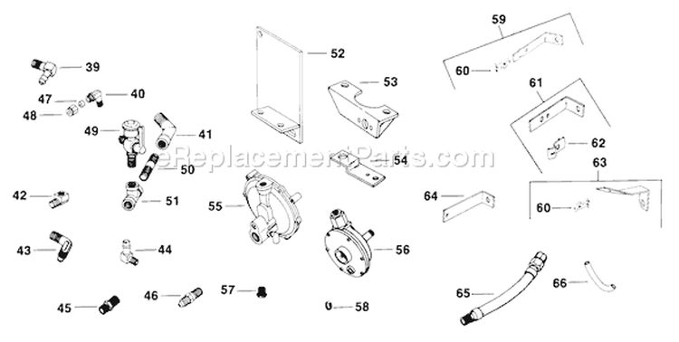 Page G Diagram and Parts List for  Kohler Engine