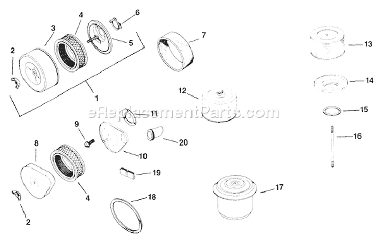 Page A Diagram and Parts List for  Kohler Engine