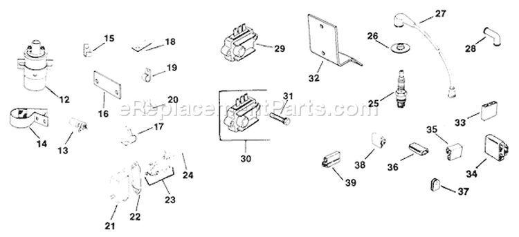 Page U Diagram and Parts List for  Kohler Engine