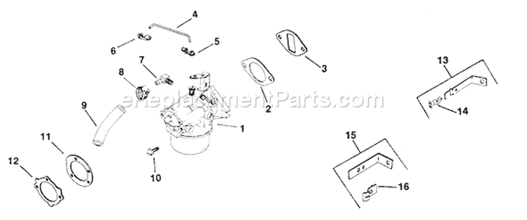 Page E Diagram and Parts List for  Kohler Engine