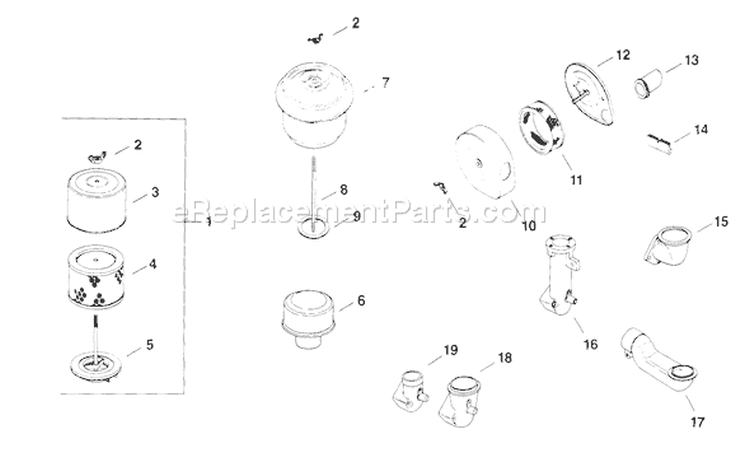 Page A Diagram and Parts List for  Kohler Engine