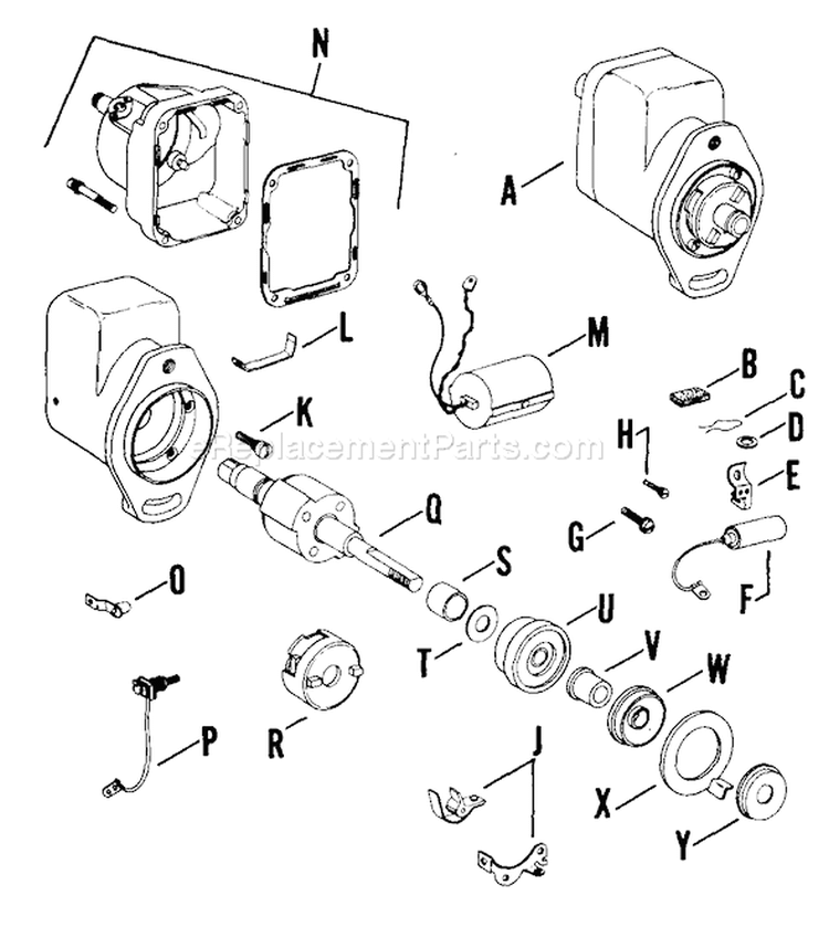 Page Y Diagram and Parts List for  Kohler Engine