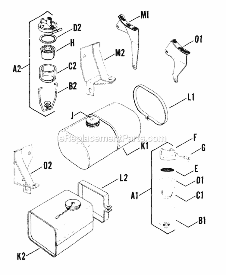 Page O Diagram and Parts List for  Kohler Generator