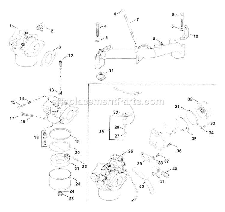 Page E Diagram and Parts List for II-24334 Kohler Engine
