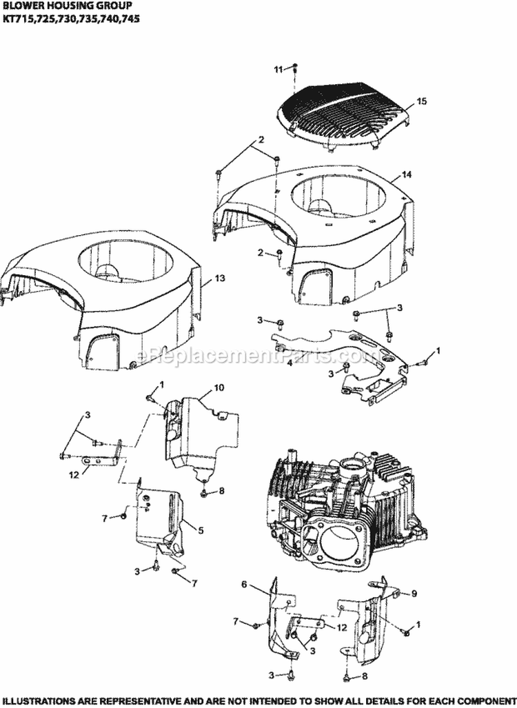 Page C Diagram and Parts List for  Kohler Engine