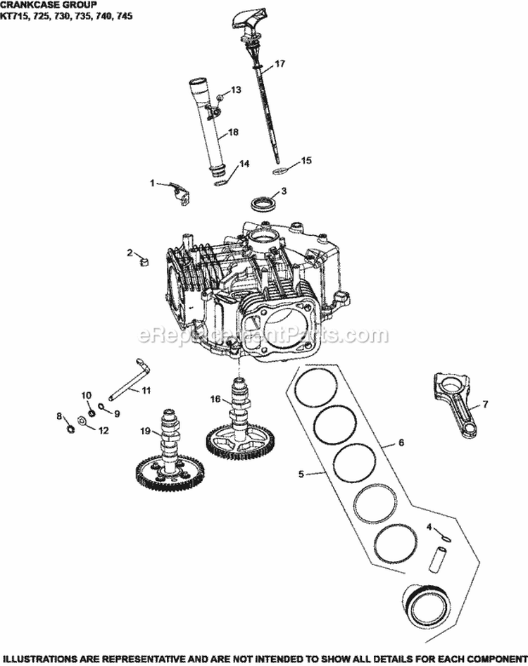 Page D Diagram and Parts List for  Kohler Engine
