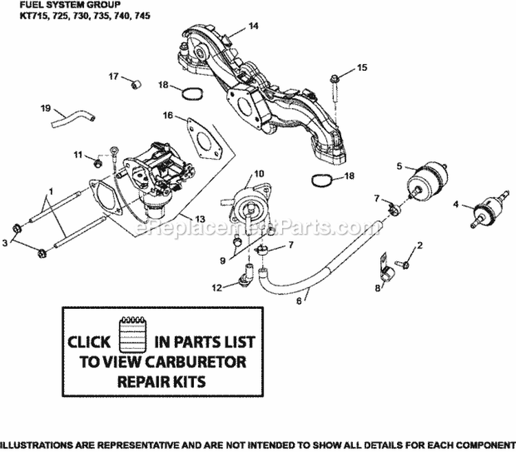 Page H Diagram and Parts List for  Kohler Engine