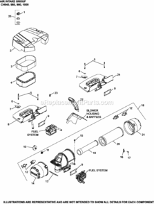 Air_Intake_Group_10-62-21_Ch940-1000 Diagram and Parts List for  Kohler Engine
