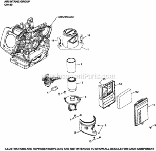 Air_Intake_Group_Ch440-3139_Ch440 Diagram and Parts List for  Kohler Engine