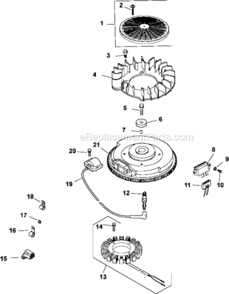 Page J Diagram and Parts List for  Kohler Engine