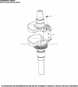 Crankshaft_Group_1-32-12_Kt Diagram and Parts List for  Kohler Engine