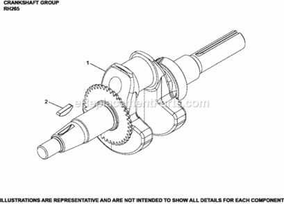 Crankshaft_Group_Rh265-3101_Rh265 Diagram and Parts List for  Kohler Engine