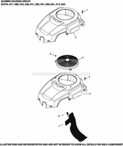 Blower_Housing_Group_6-20-7_Sv470-620 Diagram and Parts List for  Kohler Engine